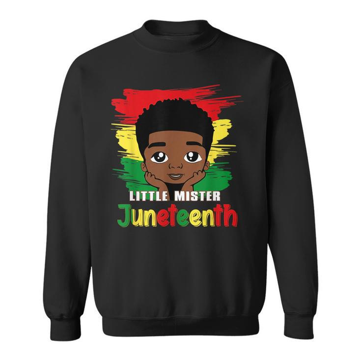 Kids Little Mister Junenth Black Boy Toddler Prince  Sweatshirt