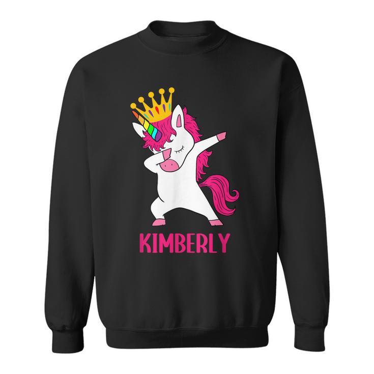 Kimberly Personalized Dabbing Unicorn Queen  Sweatshirt