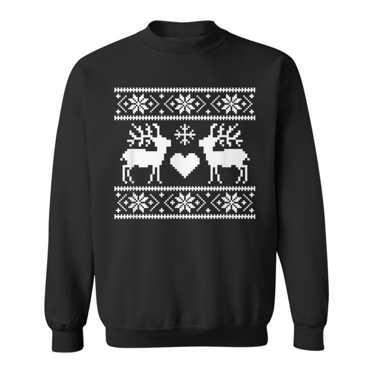 Knit Deer Ugly Christmas Sweater Style Sweatshirt
