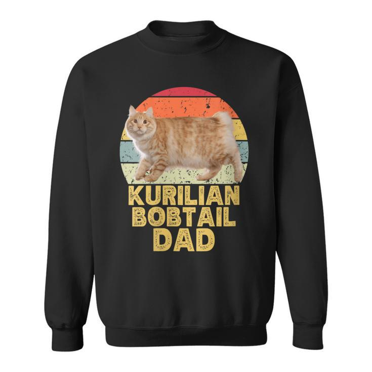 Kurilian Bobtail Cat Dad Retro Vintage For Cat Lovers Sweatshirt