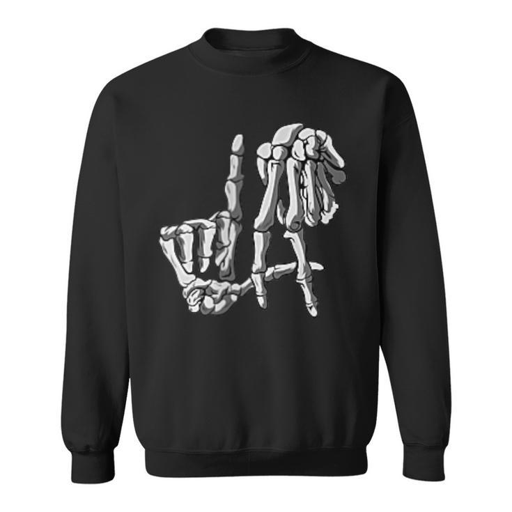 La Hands Skeleton Original Los Angeles Hand Sign Halloween Sweatshirt
