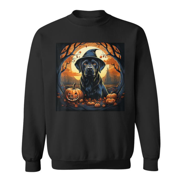 Labrador Witch With Pumpkin Halloween Costume Lab Lover Sweatshirt