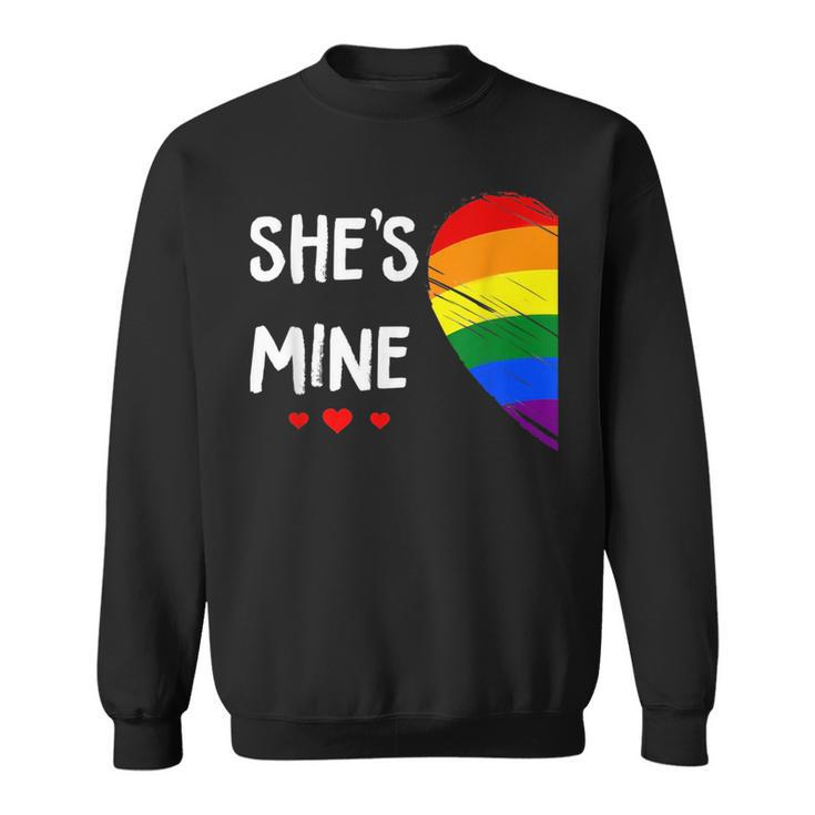 Lesbian Couple Heart Shes Mine Gay Trans Lgbt Pride Month  Sweatshirt