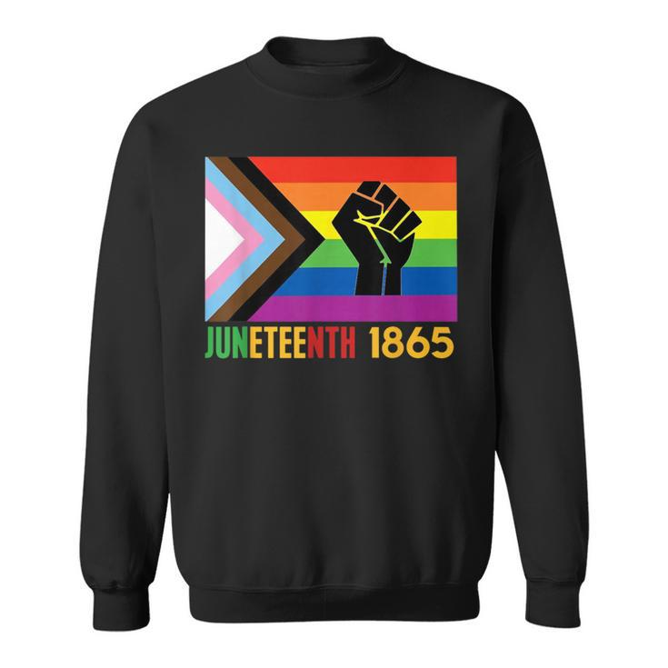 Lesbian Junenth 1865 Lgbt Gay Pride Flag Black History Sweatshirt