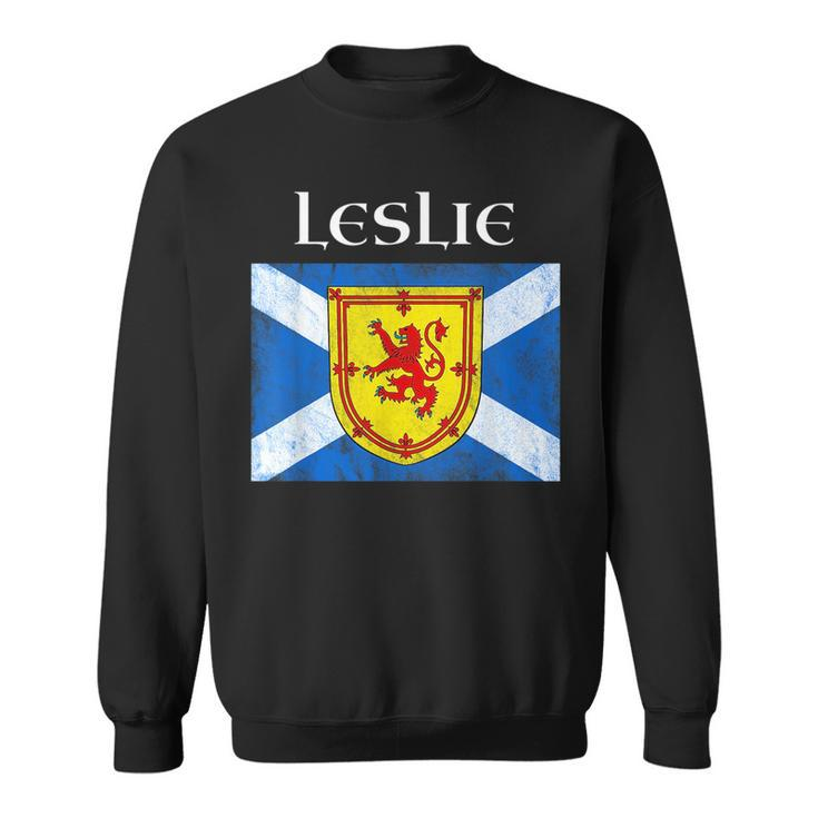 Leslie Scottish Clan Name Gift Scotland Flag Festival Sweatshirt
