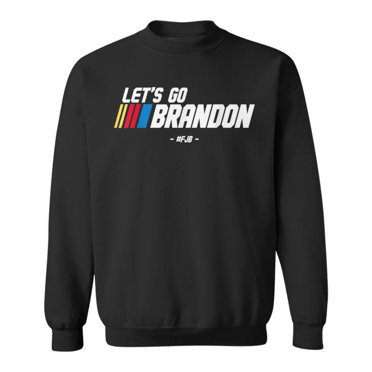 Lets Go Brandon Racing Car Us Flag Funny Gift Idea News 90S 90S Vintage Designs Funny Gifts Sweatshirt