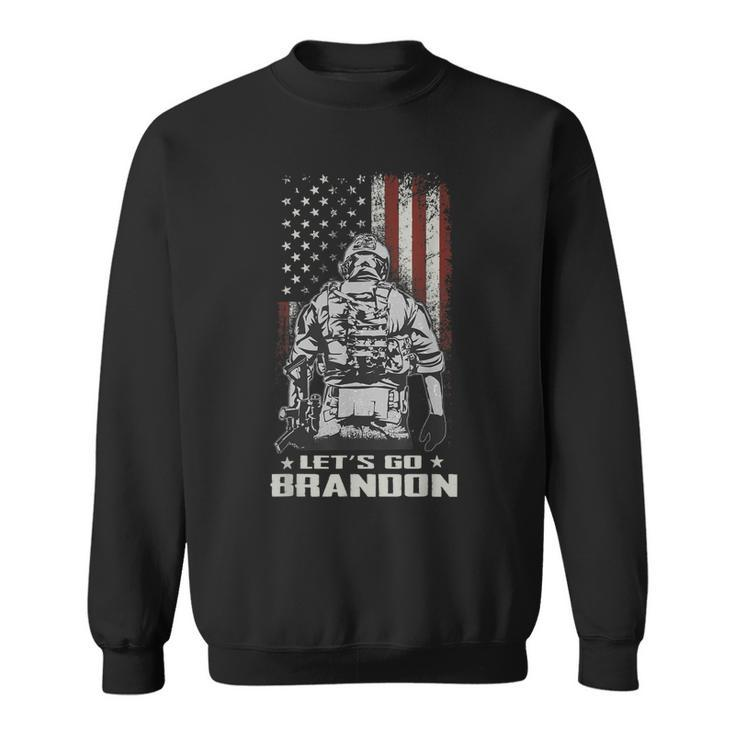 Lets Go Brandon Veteran Us Army Battle Flag Funny Gift Idea  Sweatshirt