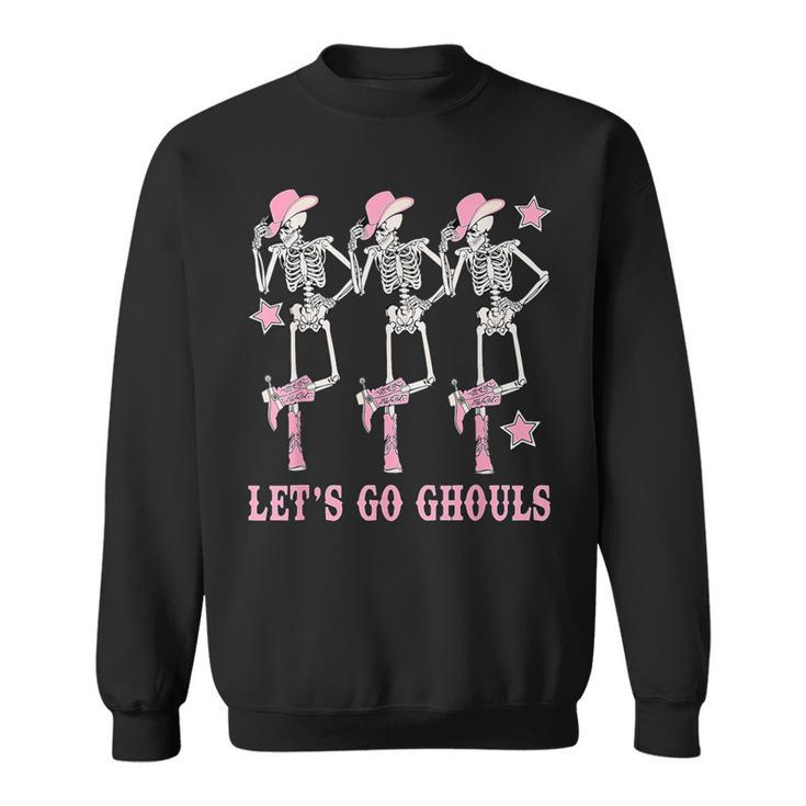 Let's Go Ghouls Western Skeletons Bachelorette Halloween Sweatshirt