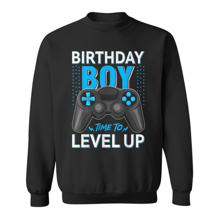 Level Up Birthday Boy Gamer  Kids Party Video Game Gift Sweatshirt
