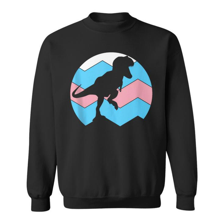 Lgbt Trans Flag Mtf Ftm Funny Dinosaur Transgender Gay Pride  Sweatshirt