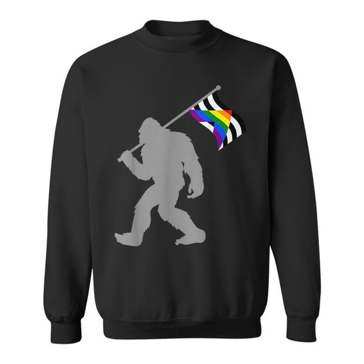 Lgbtq Straight Alliance Pride Flag On Straight Gay Ally  Sweatshirt