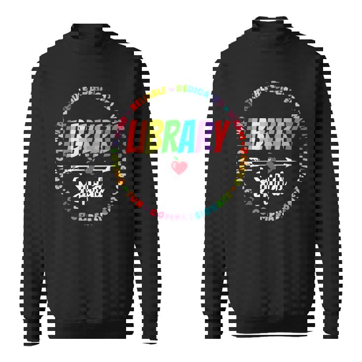 Library Squad Funny School Librarian Life Book Nerd Crew Sweatshirt