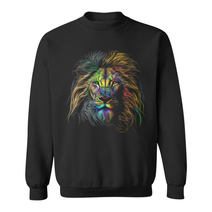Lion Colorful Lions King Of Animals From Africa  Sweatshirt