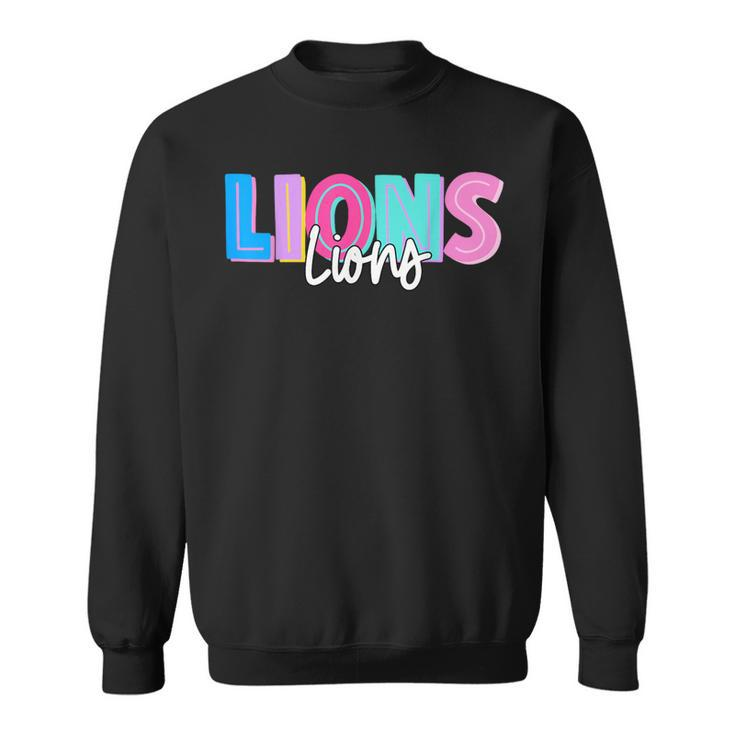 Lions Colorful School Spirit Sweatshirt