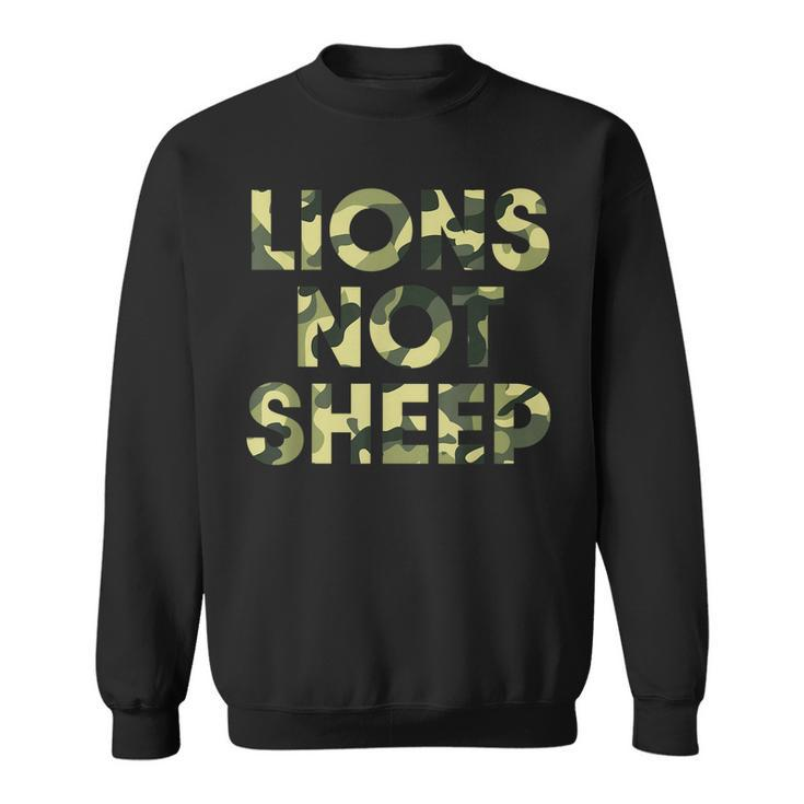 Lions Not Sheep Regular Green Camo Camouflage Sweatshirt