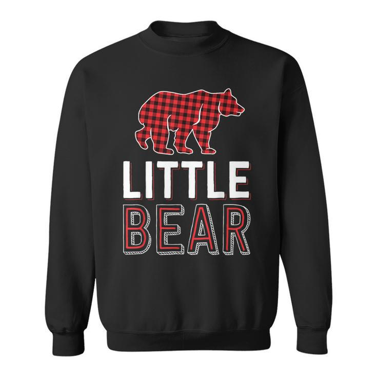 Little Bear Kid Red Buffalo Plaid Matching Family Christmas Sweatshirt