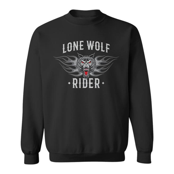 Lone Wolf Rider Motorcycle Chopper Biker Motorbike Sweatshirt