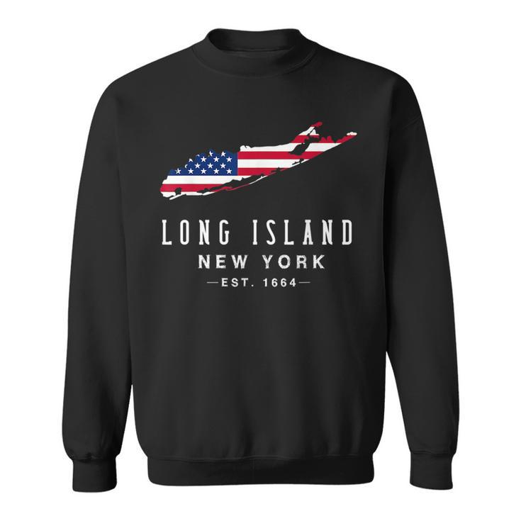 Long Island Ny Souvenir  Native Long Islander Map Nyc  Sweatshirt