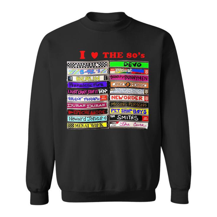 I Love The 80'S Tapes Electronic Synth Pop New Wave Goth Long Sleeve T-Shirt  | Mazezy