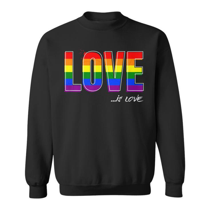 Love Is Love Lgbt Gay Lesbian Pride Colors Lgbtq Ally  Sweatshirt