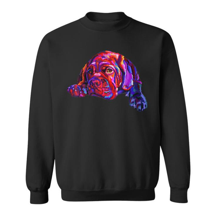 Lovely Dogue Give Dog Treats And Receive A Kiss Colorful Sweatshirt
