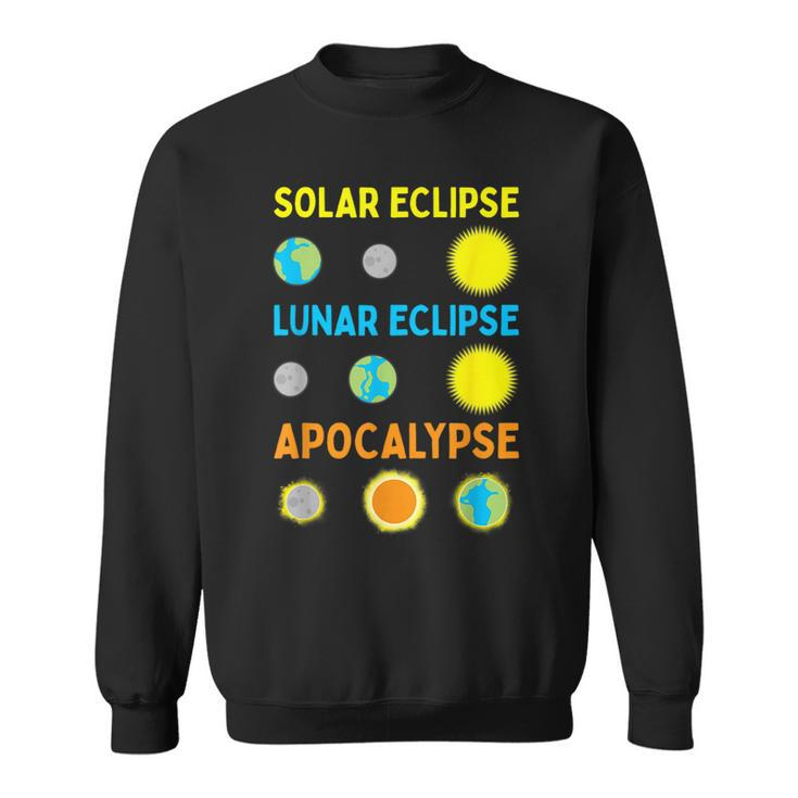 Lunar Solar Eclipse And Apocalypse Science Sweatshirt