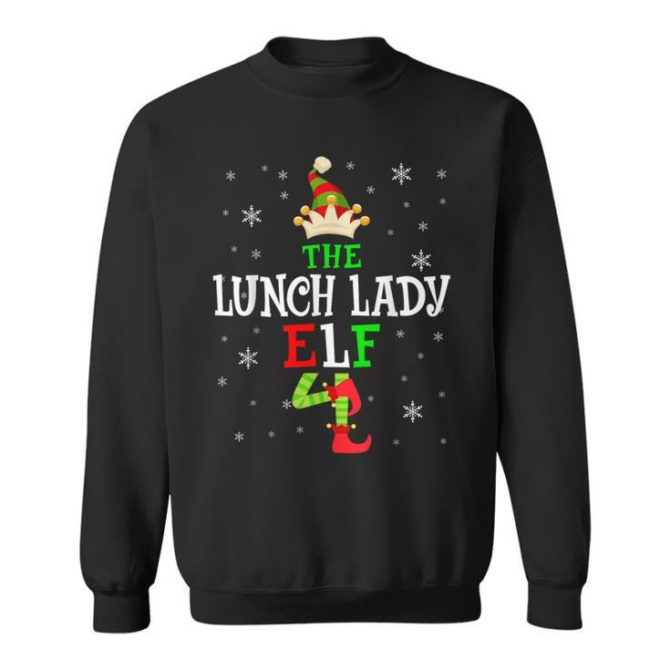 The Lunch Lady Elf Christmas Elf Party Matching Family Group Sweatshirt