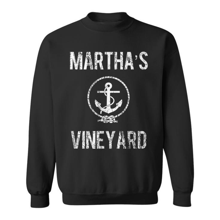 Marthas Vineyard - Distressed Anchor Island Vacation  Sweatshirt