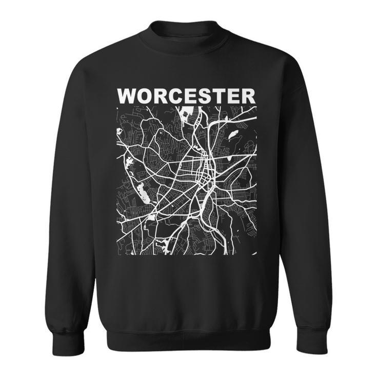 Massachusetts Souvenir Worcester City Street Map Sweatshirt