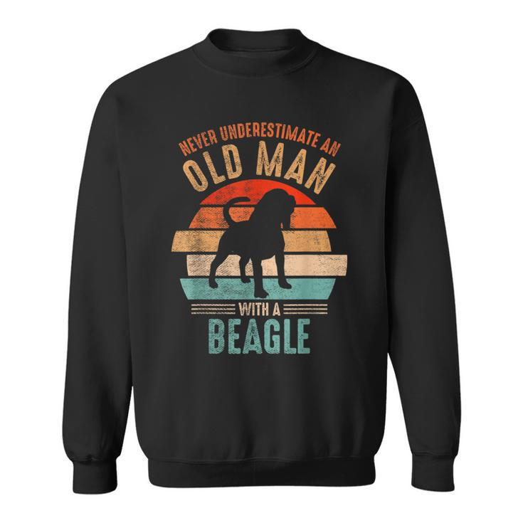 Mb Never Underestimate An Old Man With A Beagle Sweatshirt