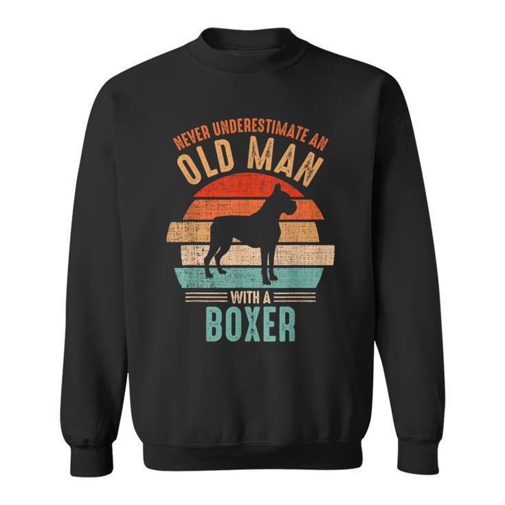 Mb Never Underestimate An Old Man With A Boxer Sweatshirt