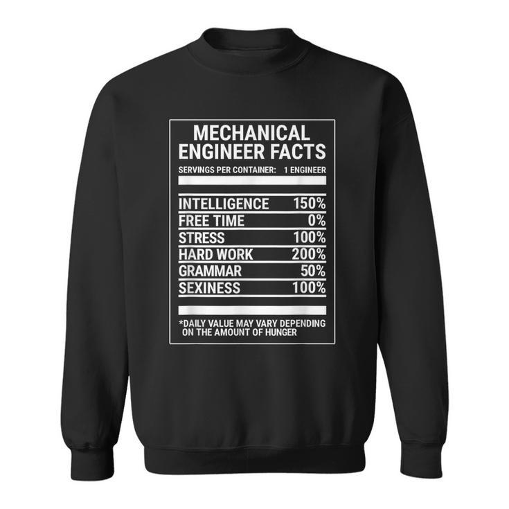 Mechanical Engineering Nutritional Facts Engineer Sweatshirt