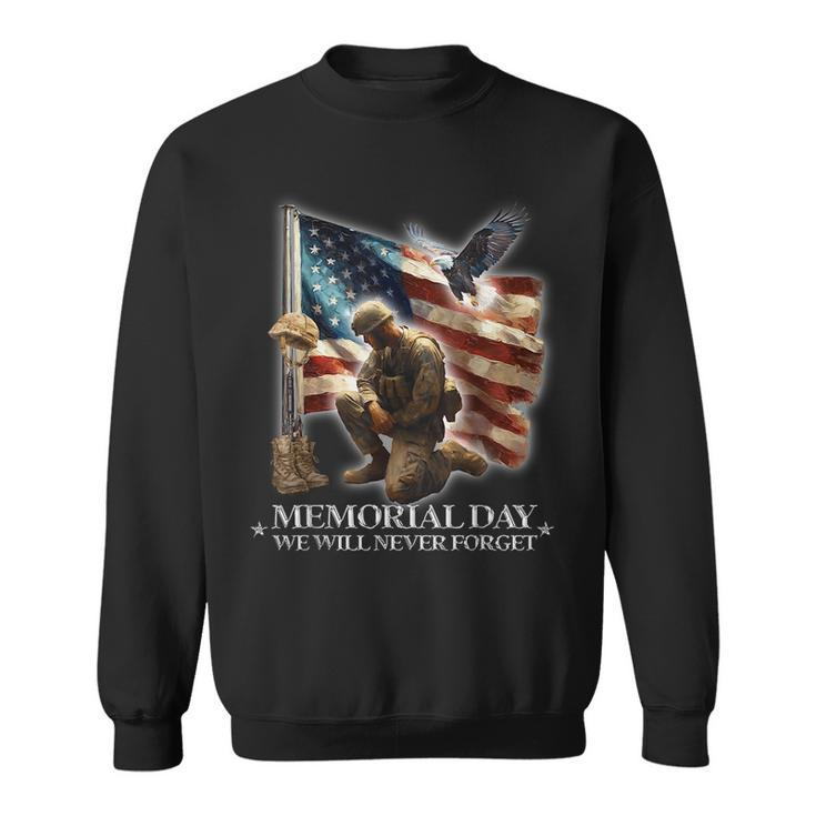 Memorial Day Land Of Free Never Forget Veterans America Flag  Sweatshirt