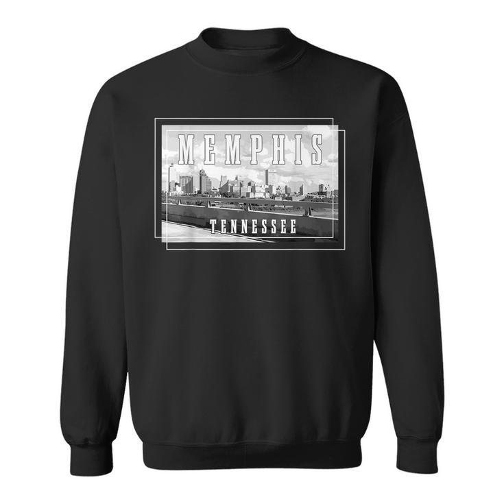 Memphis Tennessee Skyline Pride Vintage Black & White Sweatshirt