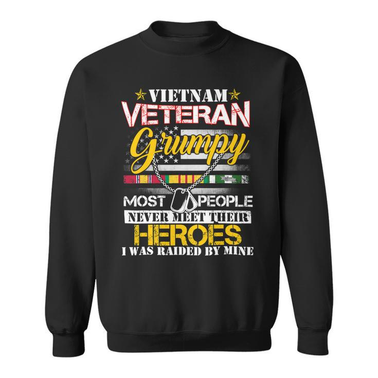 Mens Vietnam Veteran Grumpy Raised By My Hero Veteran Day 119 Sweatshirt