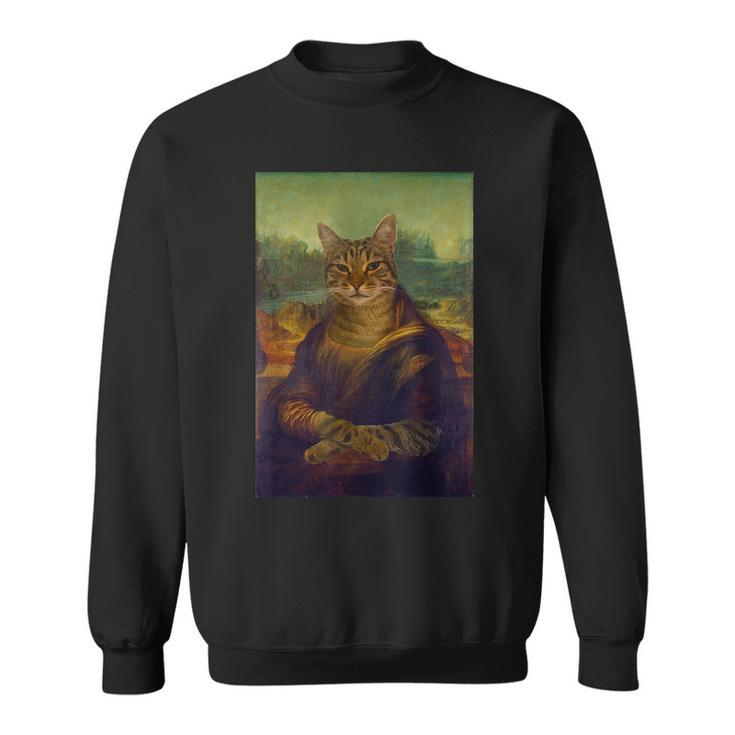 Meowing Lisa Cat Cat Art Cat Lover Cat Owner Sweatshirt