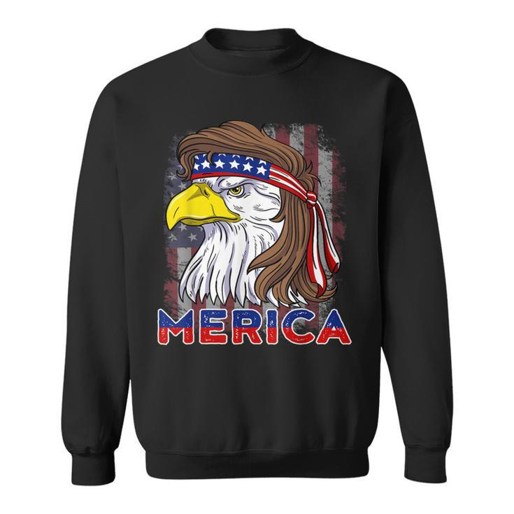 Merica Eagle Mullet American Flag Usa  4Th Of July Sweatshirt