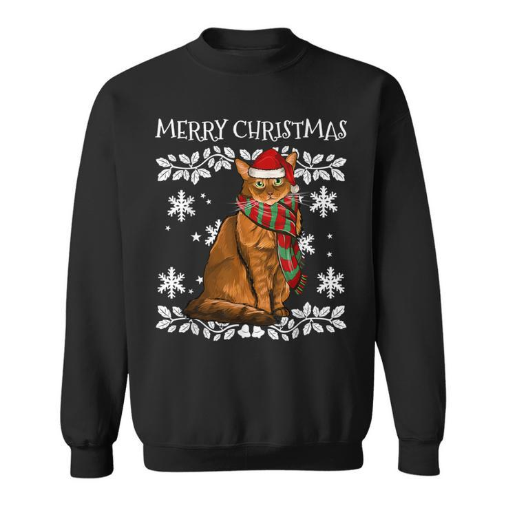 Merry Christmas Ornament Somali Cat Xmas Santa Sweatshirt