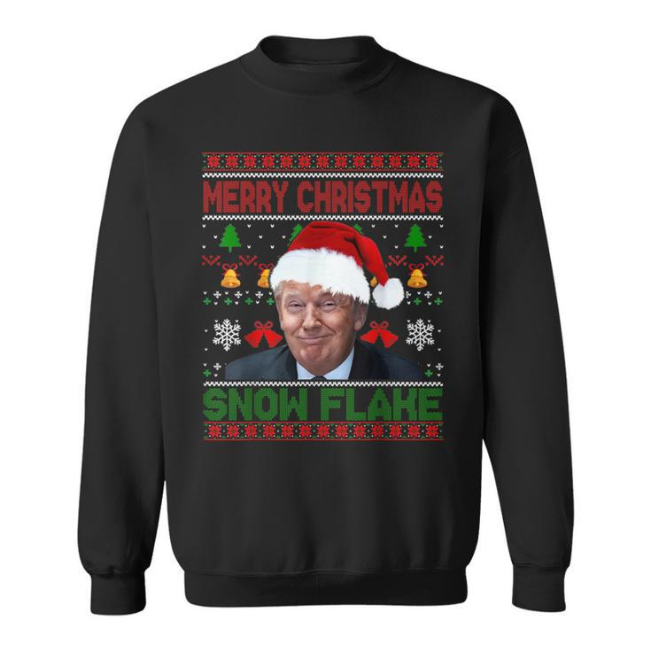Merry Christmas Snowflake Santa Trump Xmas Ugly Sweater Sweatshirt