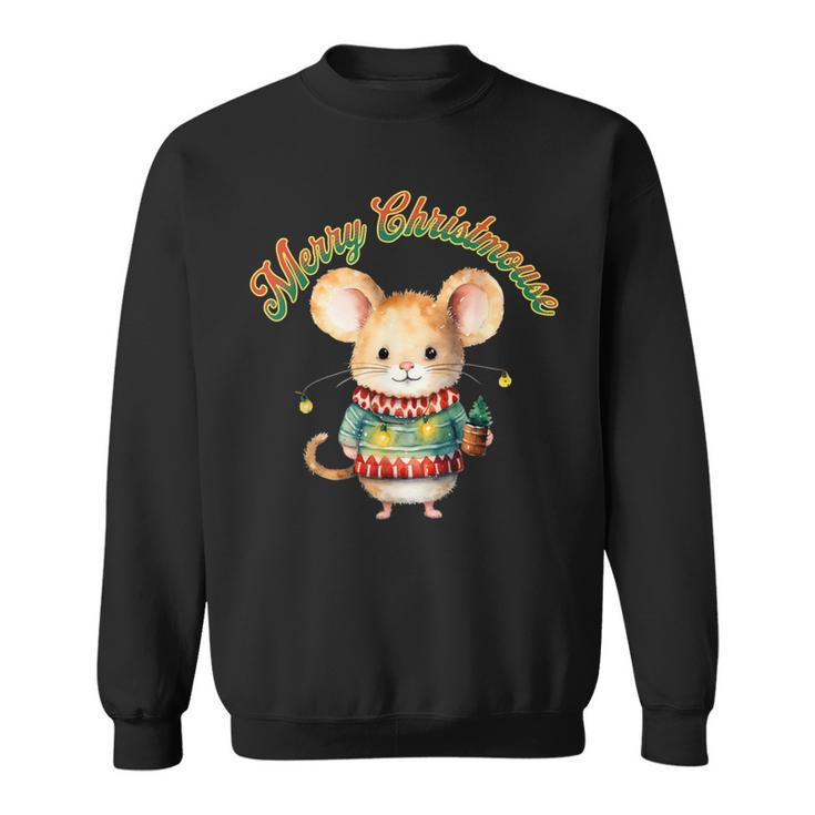 Merry Christmouse Cute Christmas Mouse Sweatshirt