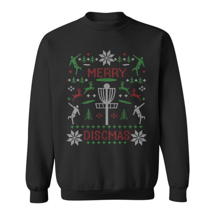 Merry Discmas Disc Golf Ugly Christmas Sweater Party Sweatshirt