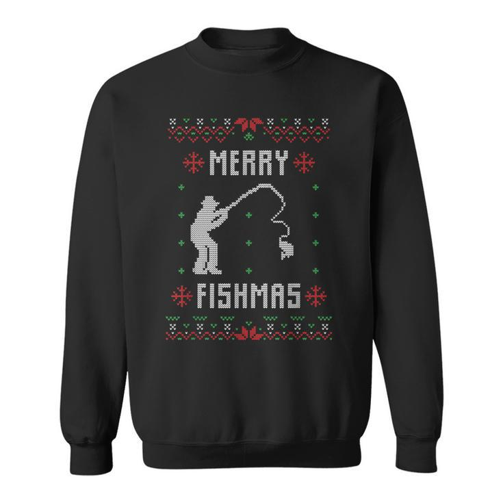 Merry Fishmas Fisherman Ugly Christmas Sweater Sweatshirt