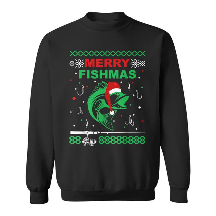 Merry Fishmas Fishing Ugly Christmas Sweater Boy Sweatshirt