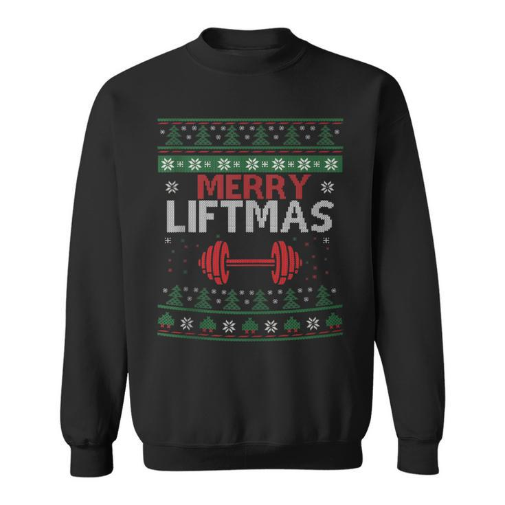 Merry Liftmas Ugly Christmas Sweater Gym Workout Sweatshirt