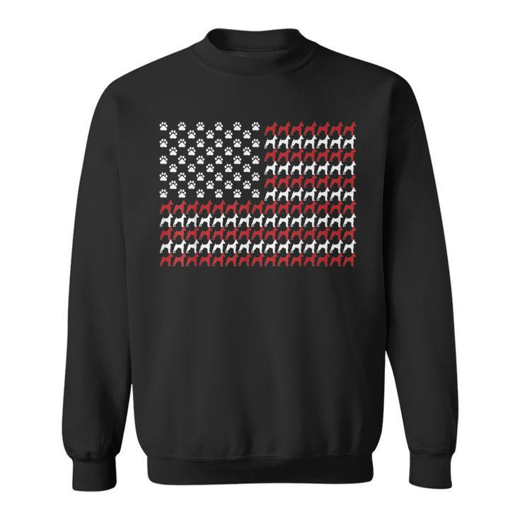 Miniature Pinscher Dog American Flag Patriotic 4Th Of July Sweatshirt