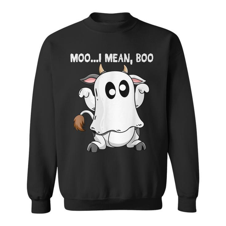 Moo I Mean Boo Cow Costume Halloween  N Girl Gifts  Sweatshirt