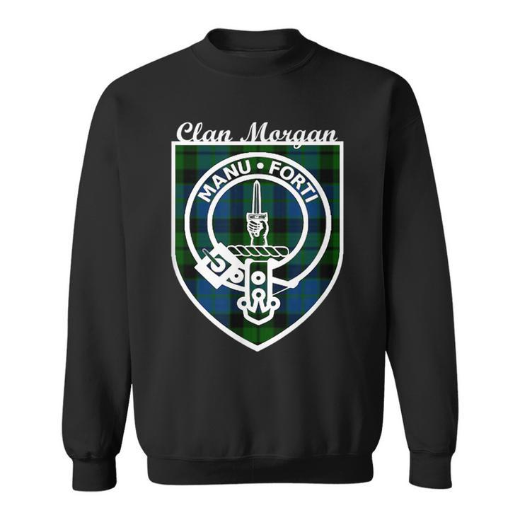 Morgan Surname Last Name Scottish Clan Tartan Badge Crest Funny Last Name Designs Funny Gifts Sweatshirt