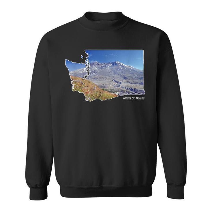 Mount St Helens Map Washington Volcano Sweatshirt