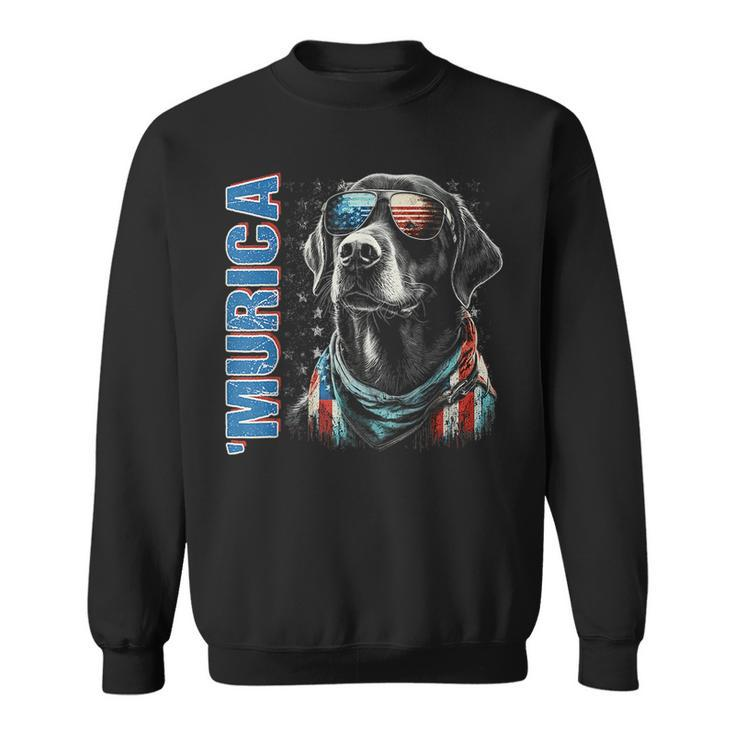 Murica Patriotic Labrador Retriever 4Th Of July Dog  Sweatshirt