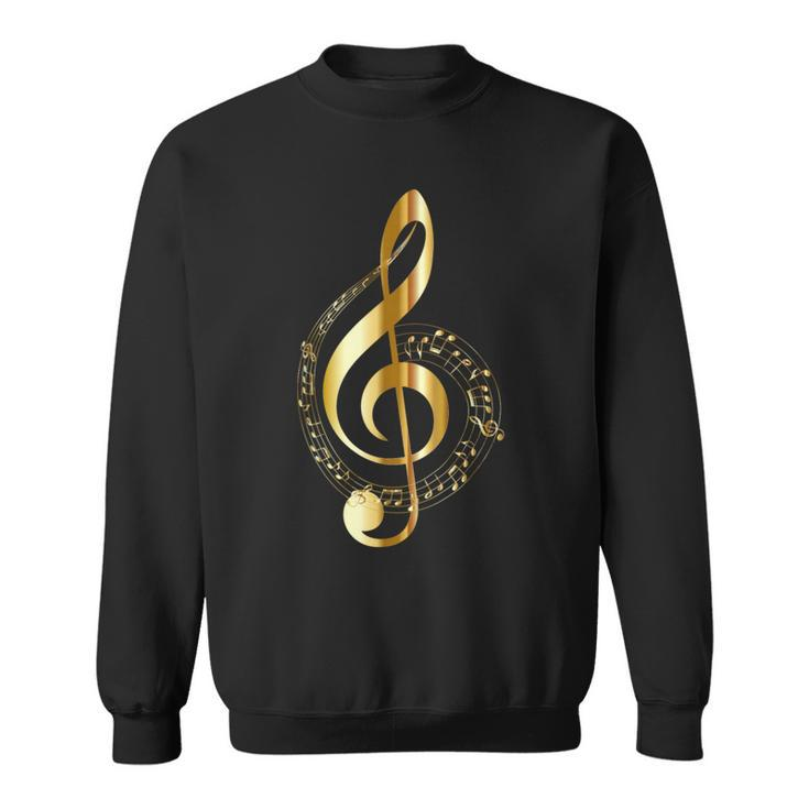 Music Note Gold Treble Clef Musical Symbol For Musicians Sweatshirt